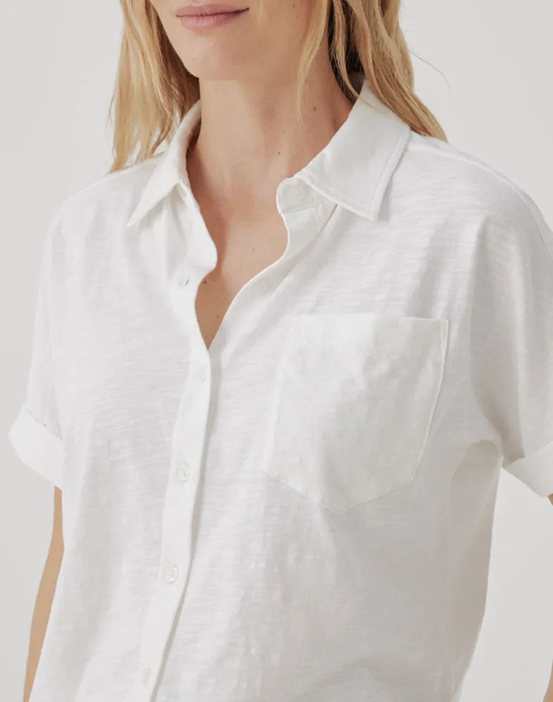 Relaxed Slub Button Up Top