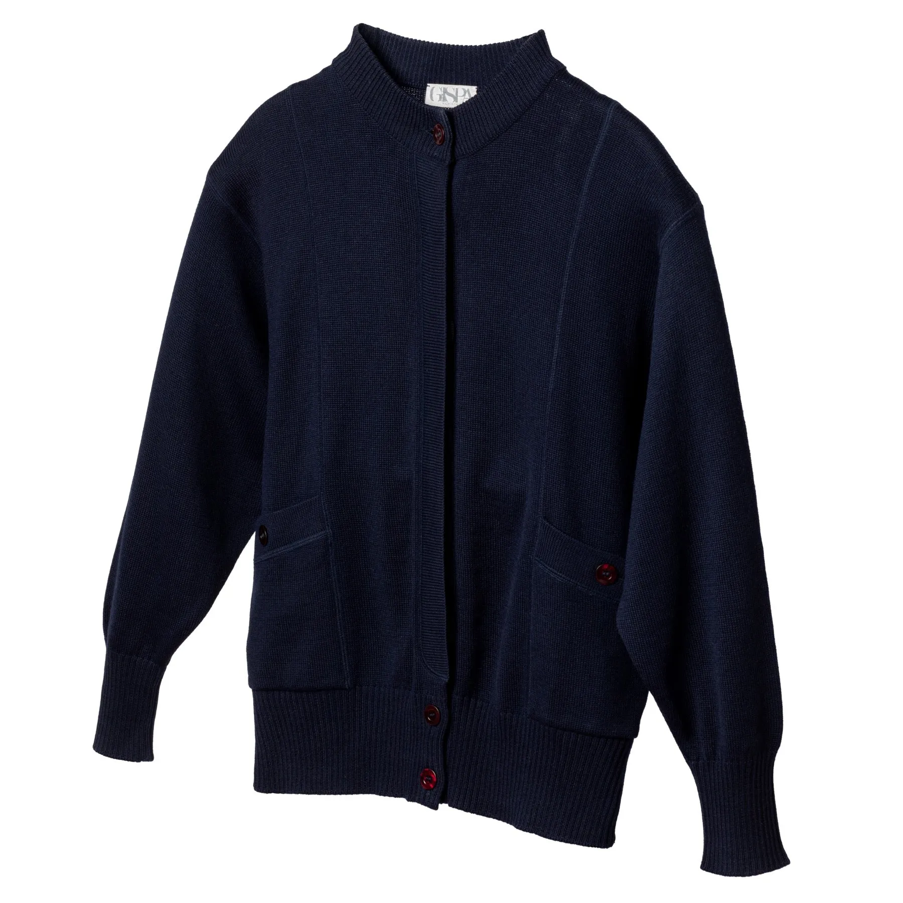 Single Knit Wool Blend Cuff Sleeve Cardigan