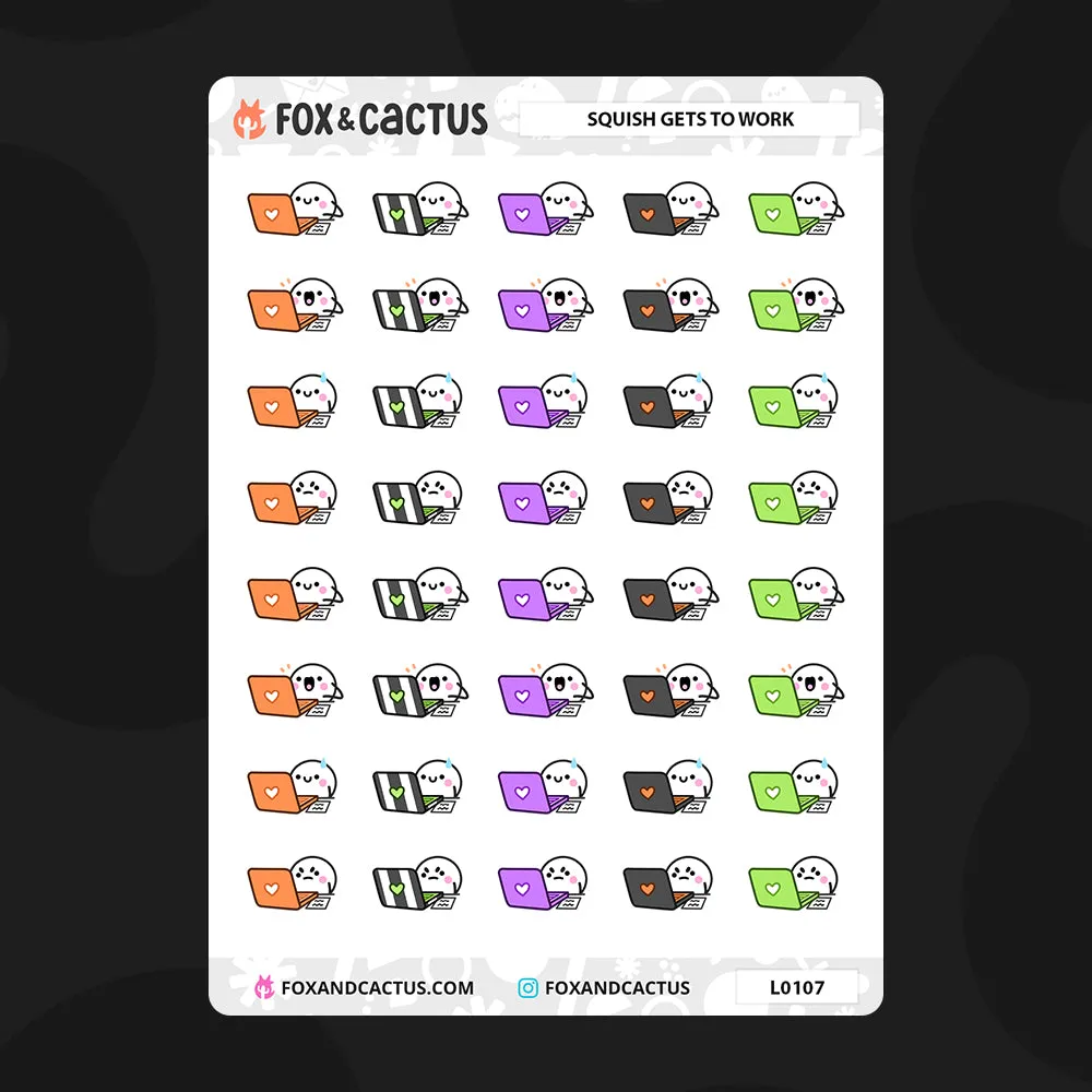 Spooky Working Squish Stickers