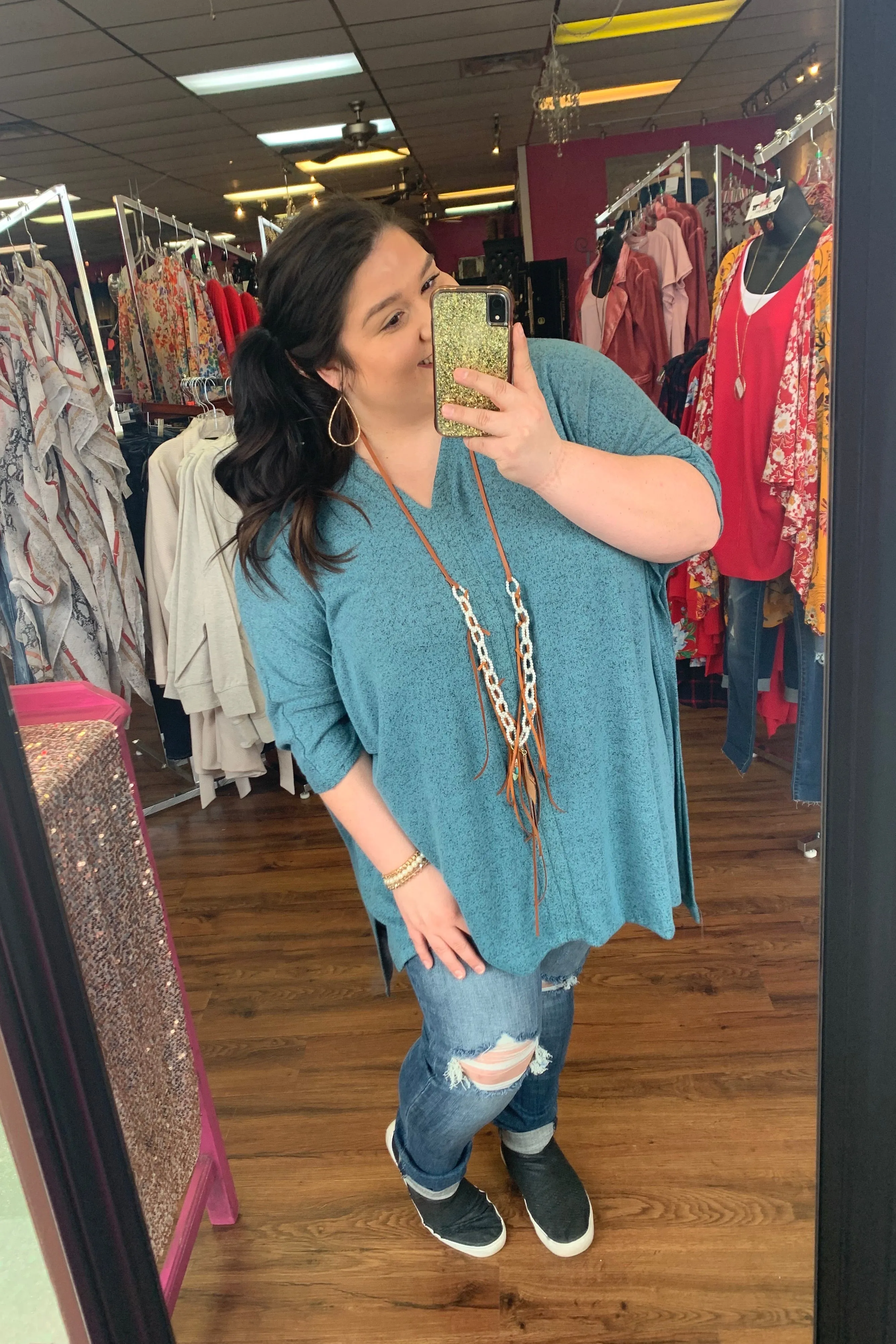 S/S VNECK PULLOVER PONCHO