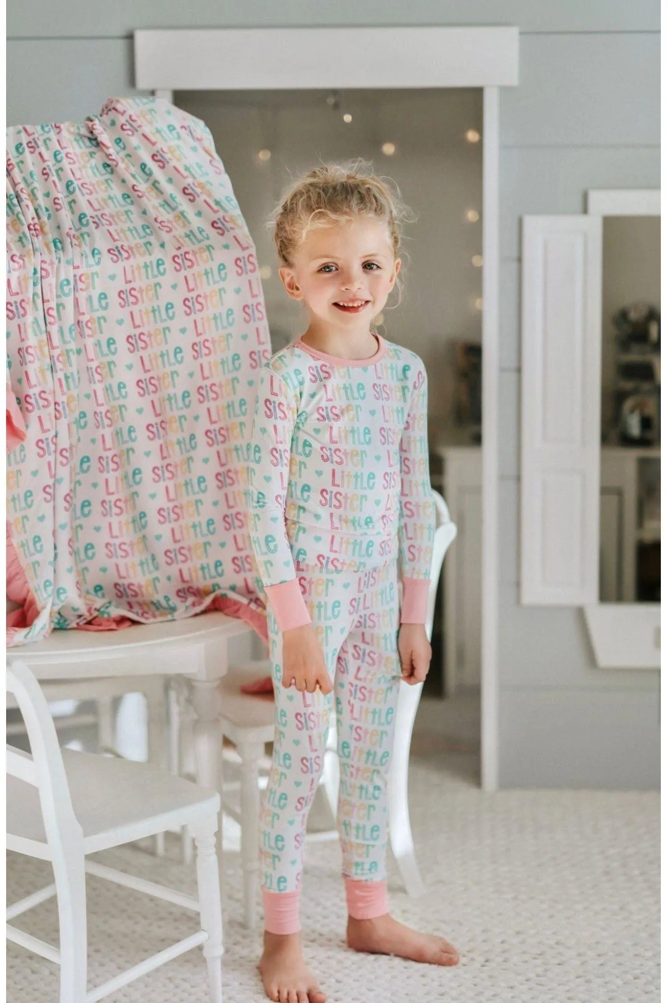 Two-Piece Bamboo PJs for Little Sisters