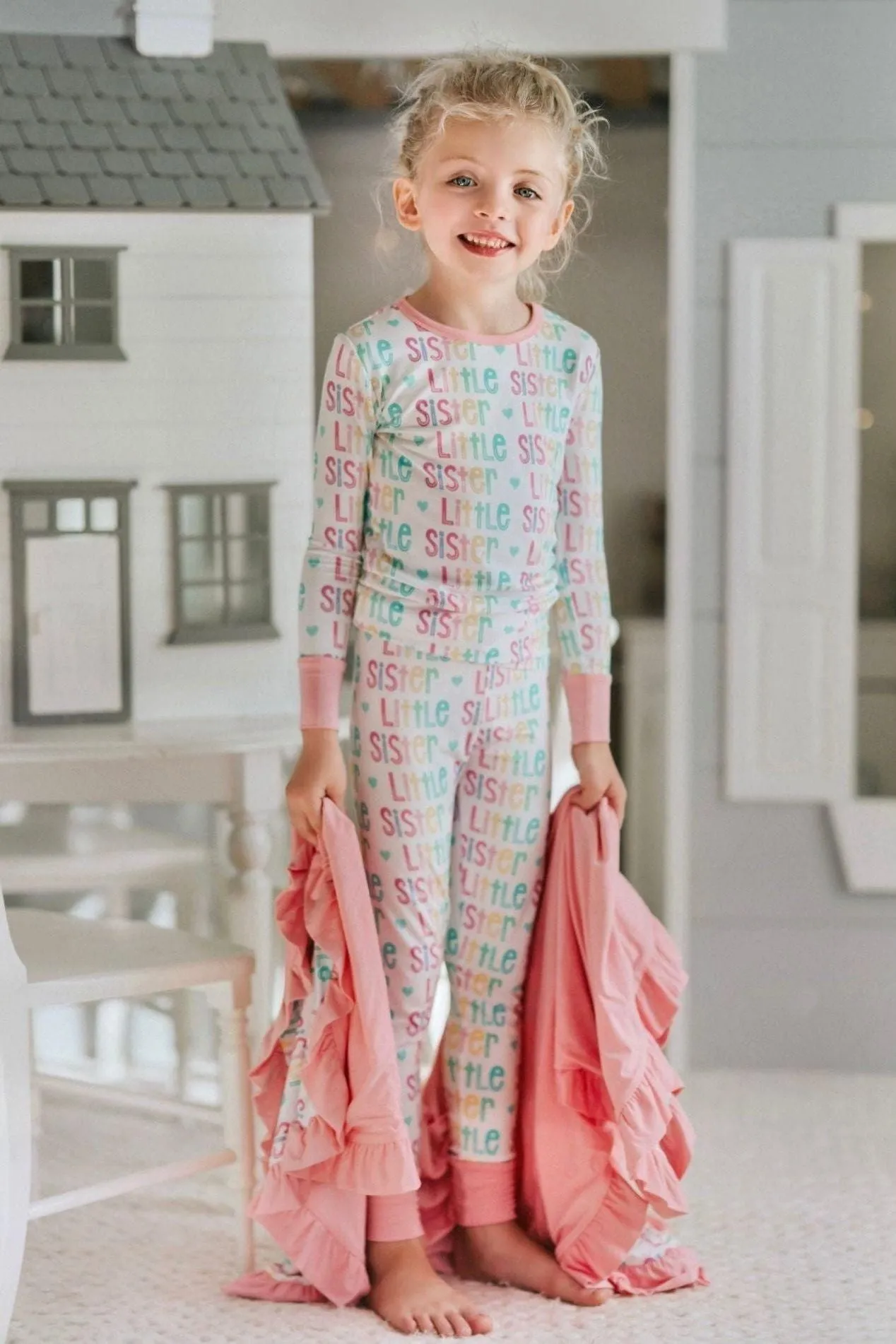 Two-Piece Bamboo PJs for Little Sisters