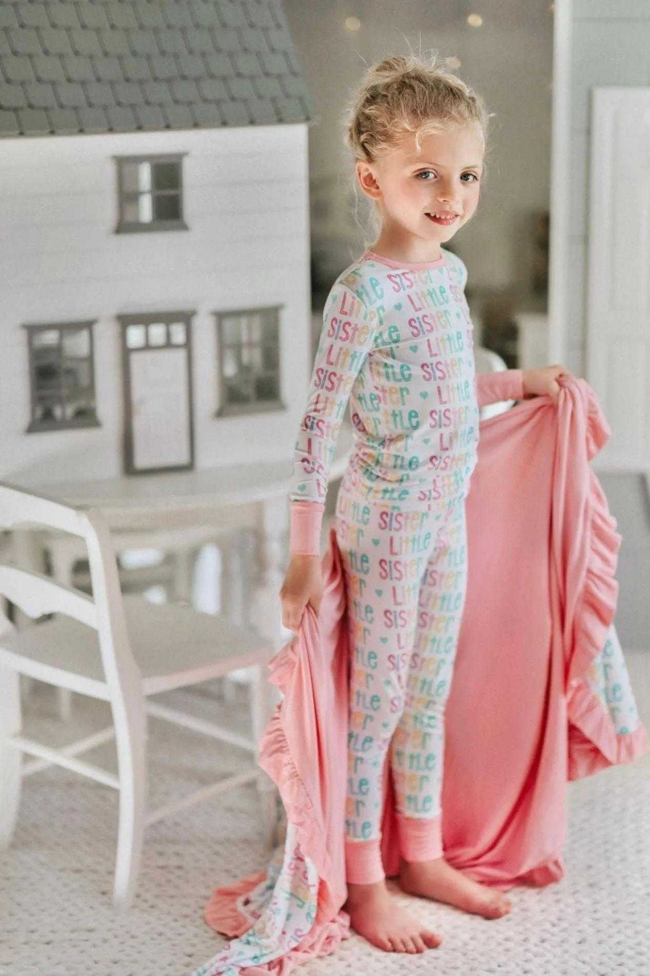 Two-Piece Bamboo PJs for Little Sisters