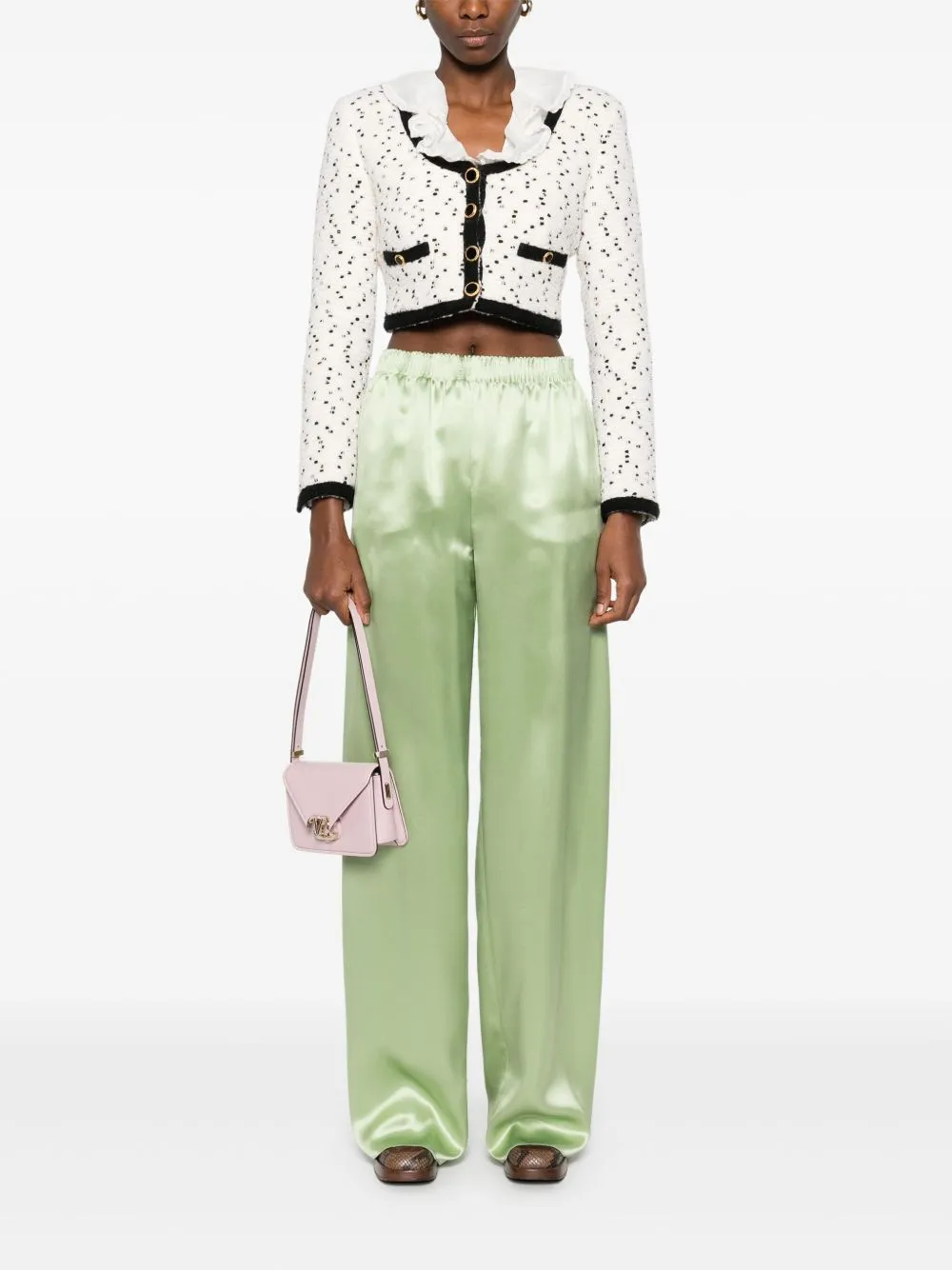 Valentino wide leg silk trousers