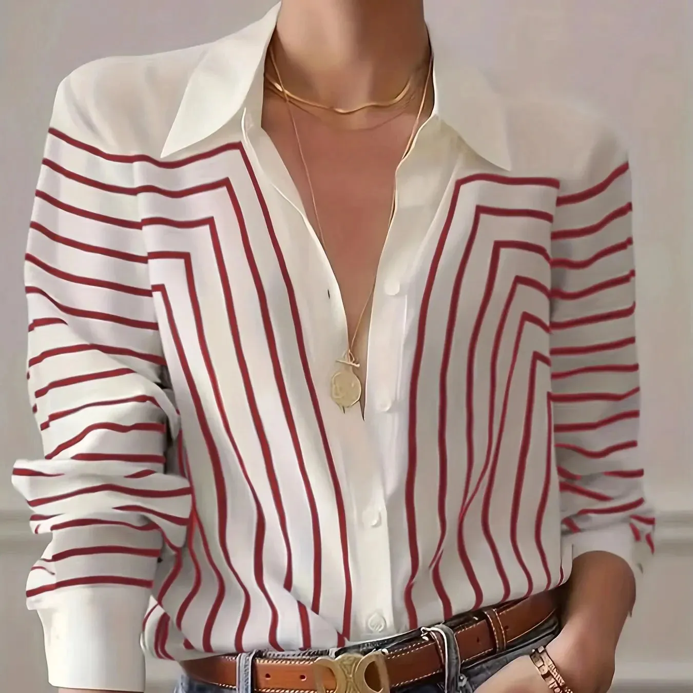 Versatile Striped Shirt for Women - Classic & Comfy
