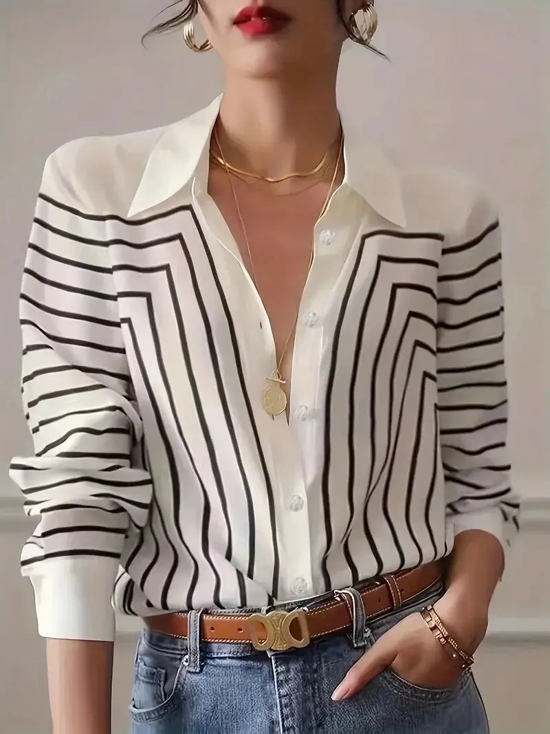 Versatile Striped Shirt for Women - Classic & Comfy