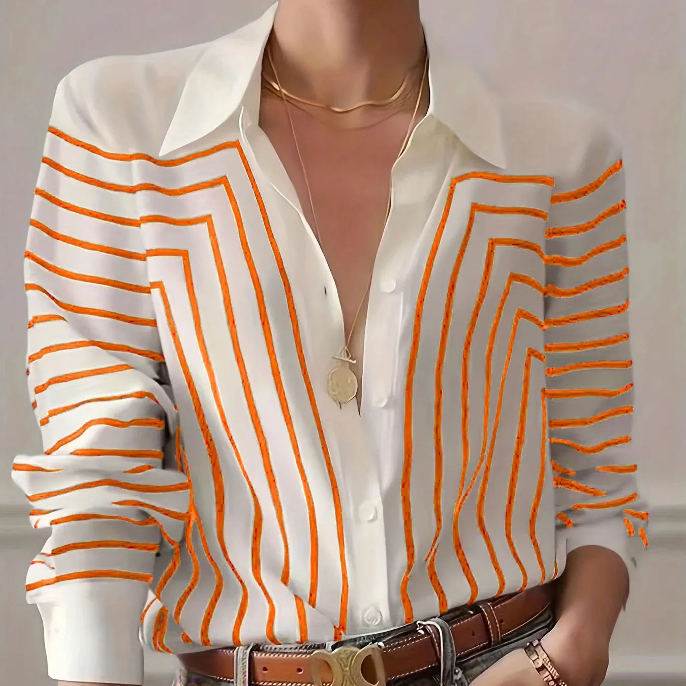 Versatile Striped Shirt for Women - Classic & Comfy
