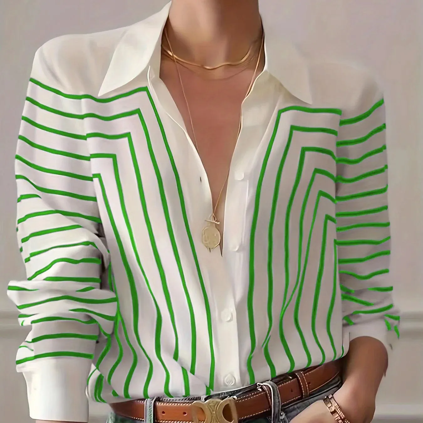 Versatile Striped Shirt for Women - Classic & Comfy