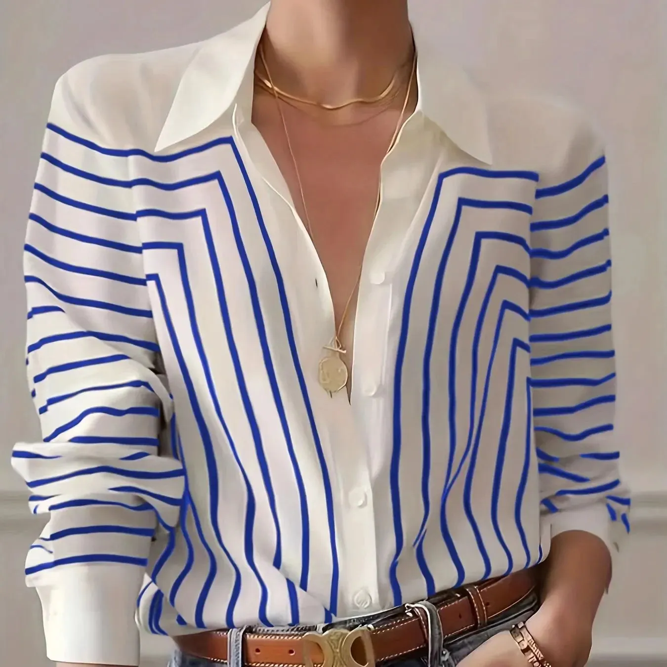 Versatile Striped Shirt for Women - Classic & Comfy