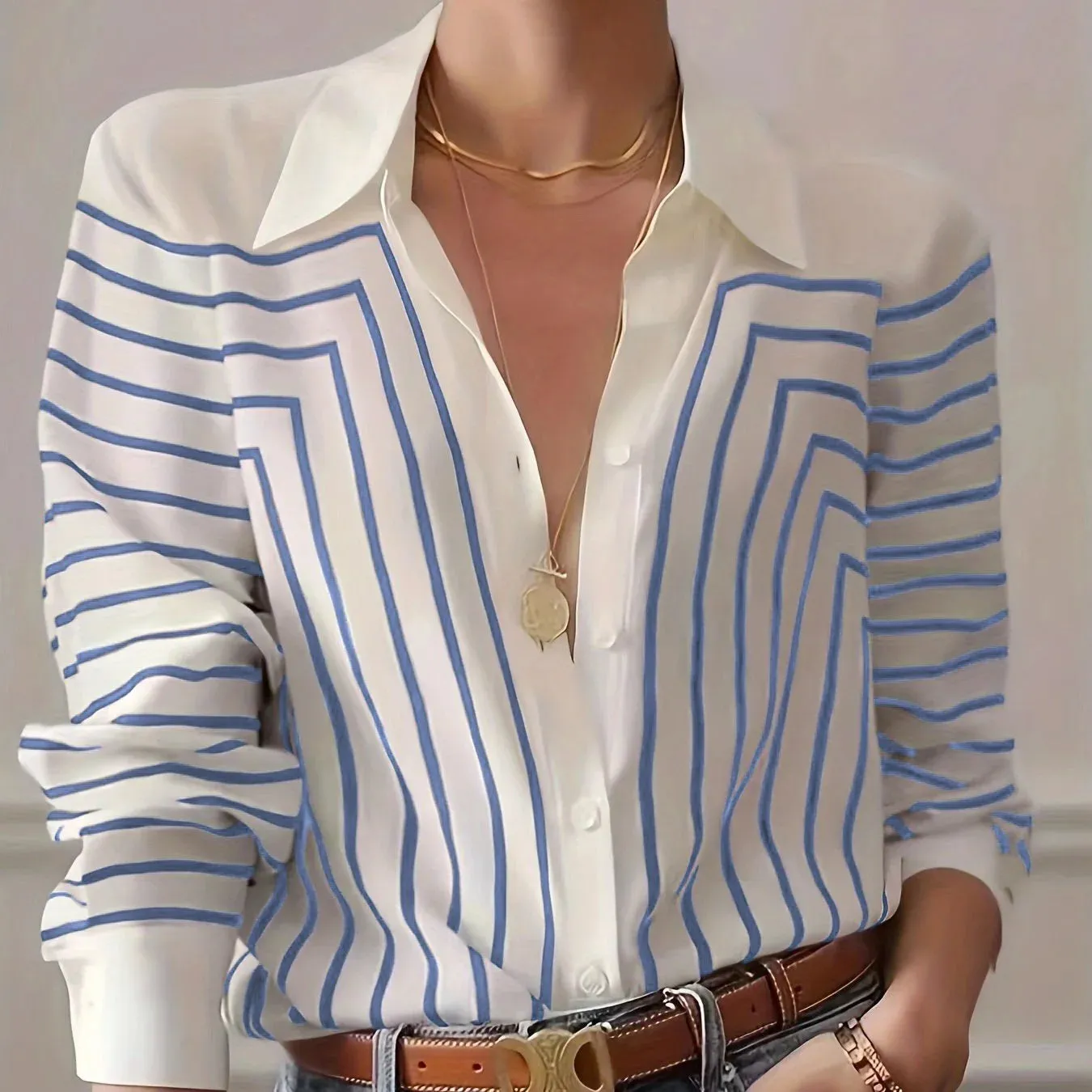 Versatile Striped Shirt for Women - Classic & Comfy