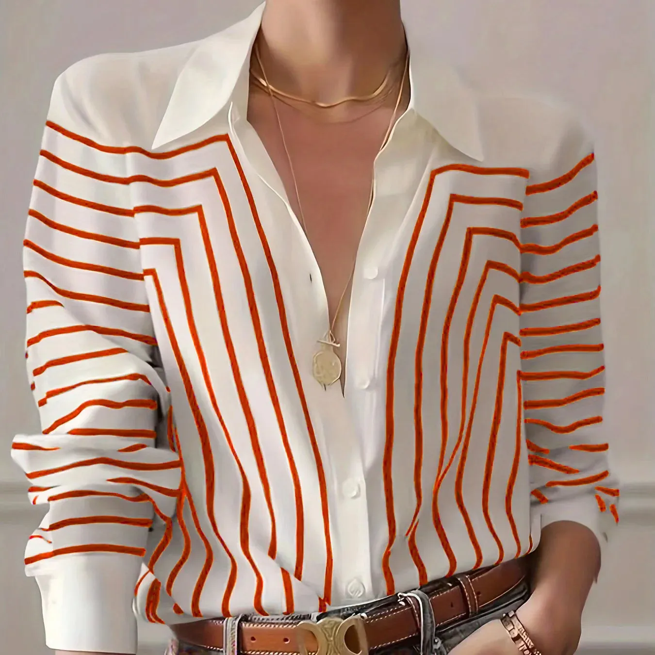 Versatile Striped Shirt for Women - Classic & Comfy