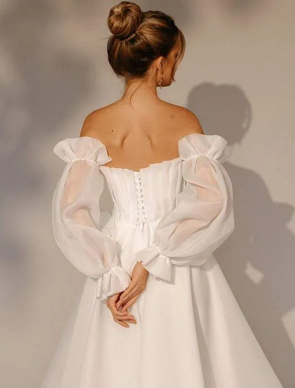 Visual White Wedding Dress