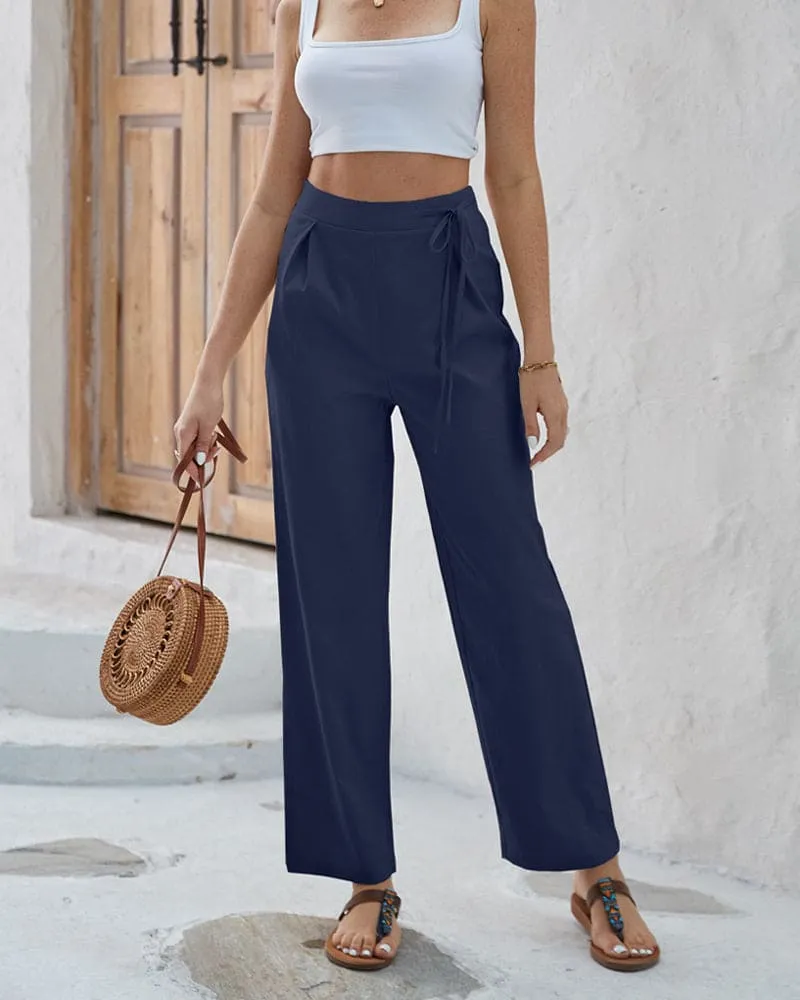 Women's High-Waisted Wide Leg Trousers