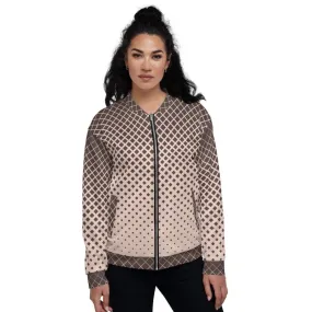 Womens Jacket - Burgundy Half-tone Style Bomber Jacket