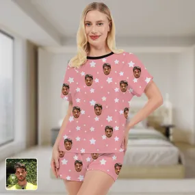 Women's Multi-Color Custom Pajama Set Star Pattern Home Wear