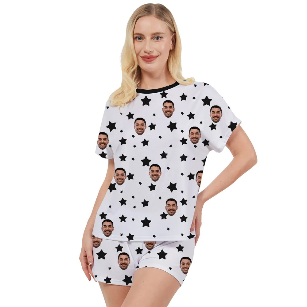 Women's Multi-Color Custom Pajama Set Star Pattern Home Wear