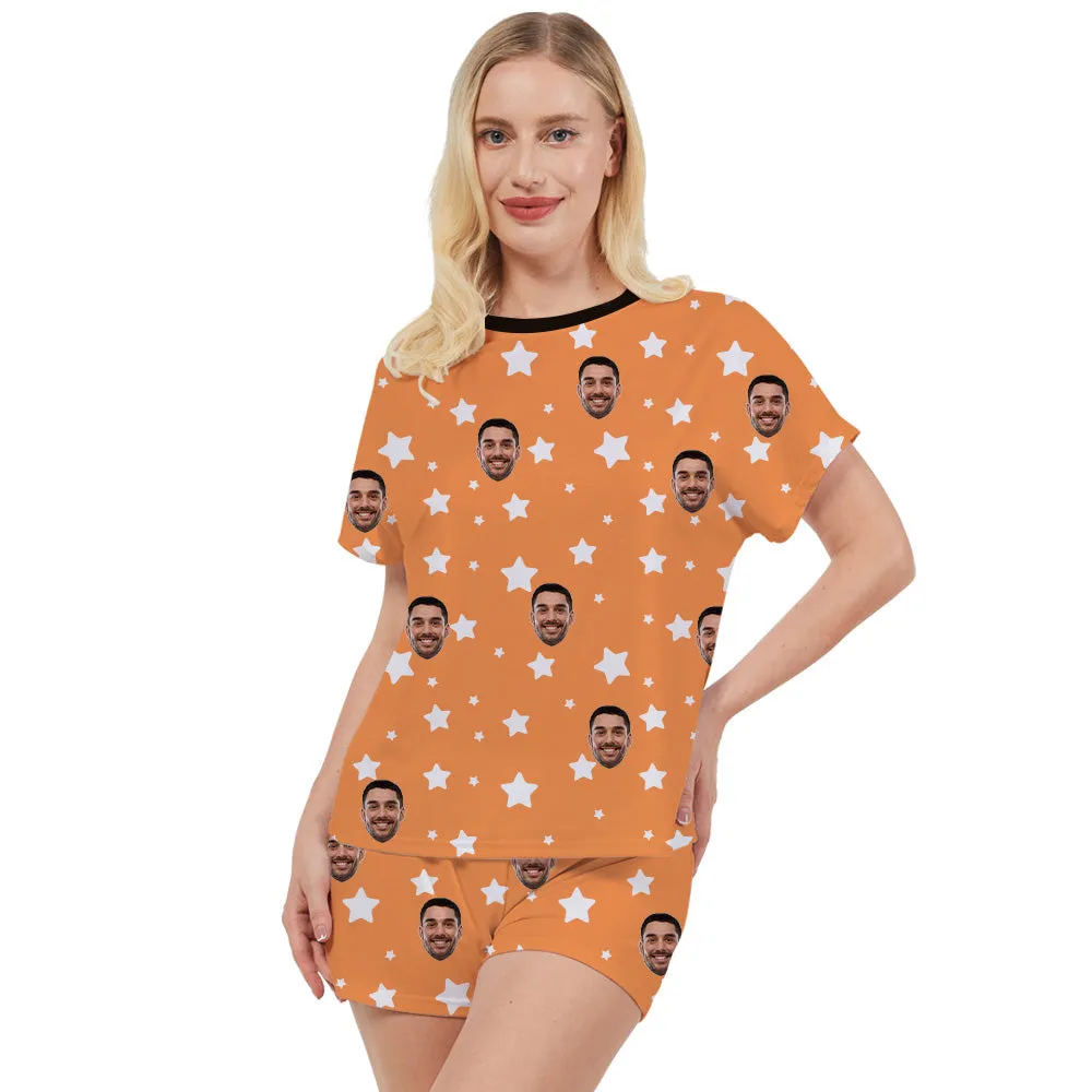 Women's Multi-Color Custom Pajama Set Star Pattern Home Wear