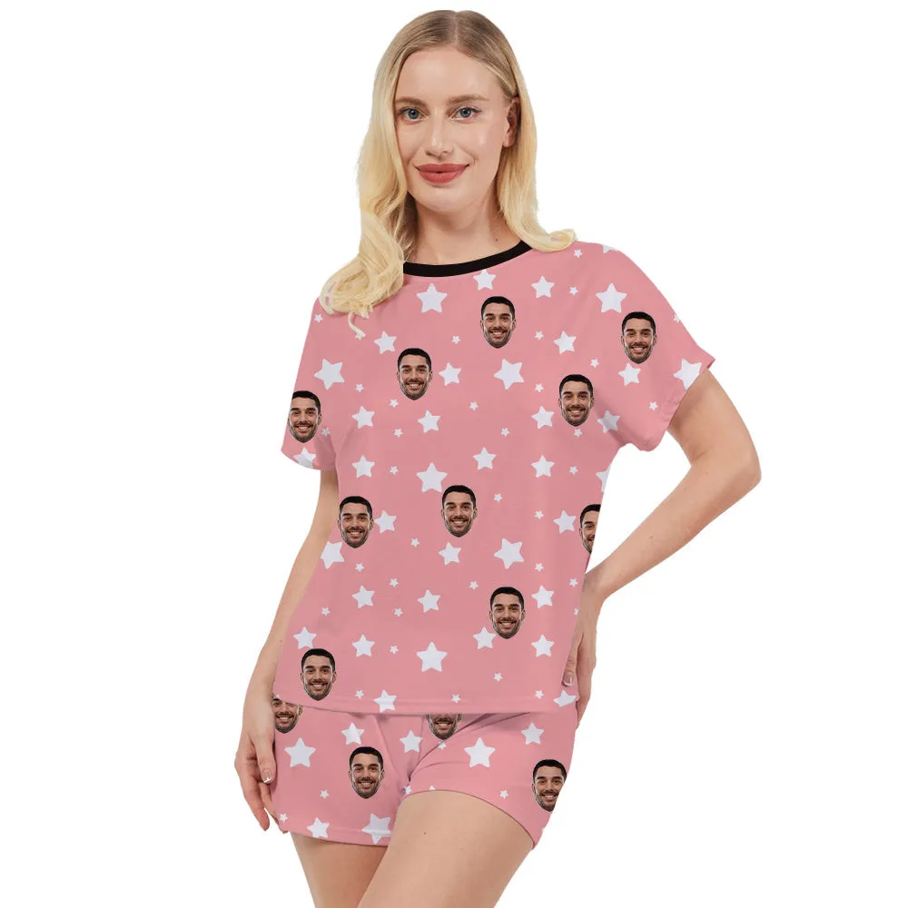 Women's Multi-Color Custom Pajama Set Star Pattern Home Wear