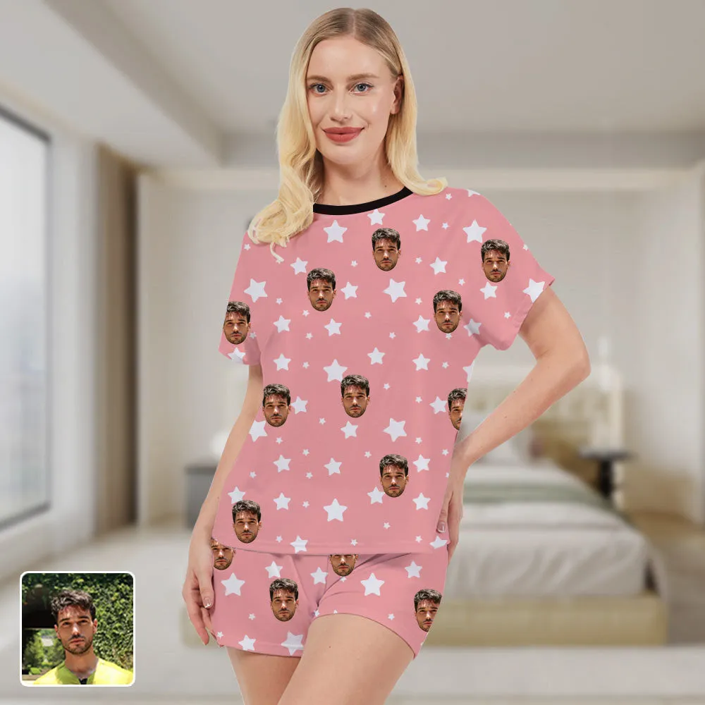 Women's Multi-Color Custom Pajama Set Star Pattern Home Wear
