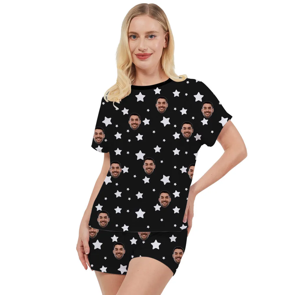 Women's Multi-Color Custom Pajama Set Star Pattern Home Wear