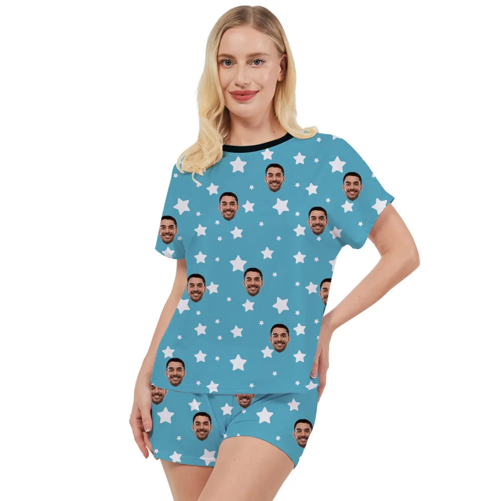 Women's Multi-Color Custom Pajama Set Star Pattern Home Wear